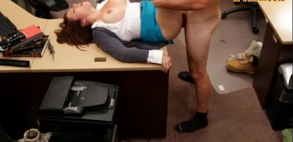  Hot MILF fucked by pawn keeper to bail out her husband